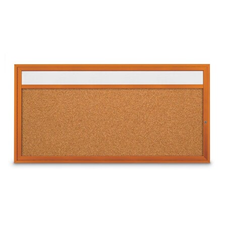 United Visual Products Slim Enclosed Corkboard, 36"x36", White Alum Frame/Blue Spruce UVEB3636-WHITE-BLSPRU